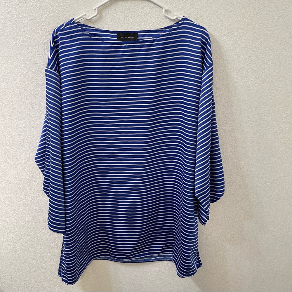 Investments striped blouse blue size XL